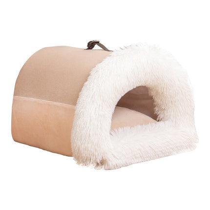 Portable Warm Pet Nest with Soft Plush Material | Cozy Haven for Dogs and Cats in Autumn & Winter