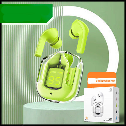 Mini Transparent Wireless Bluetooth Headset with LED Power Display | Noise Reduction for Ultimate Music Freedom