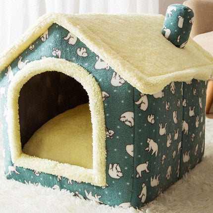Cozy Foldable Pet House with Self-Warming Fabric | Durable & Portable Winter Bed for Dogs and Cats