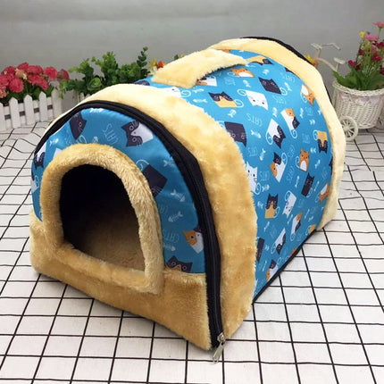 Self-Heating Pet Kennel with Cozy Fleece Fabric | Warm and Comfortable Home for Cats and Dogs