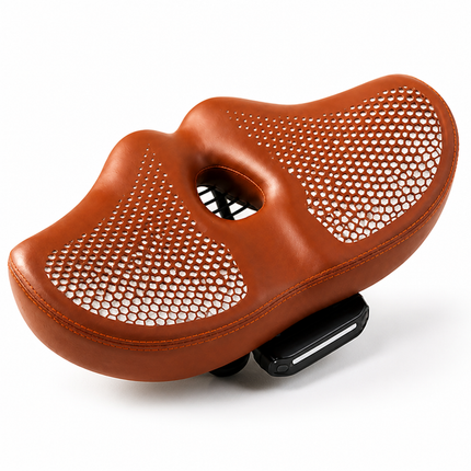 Noseless Bike Seat, Extra Wide Comfortable Bike Seat with Double Spring Shock Absorption – image 8