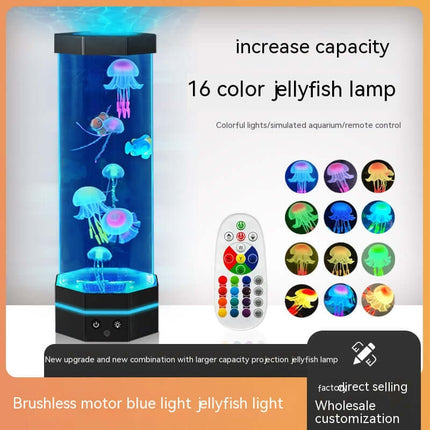 Jellyfish Lamp with Remote Control, 17 Color Changing Mood Light