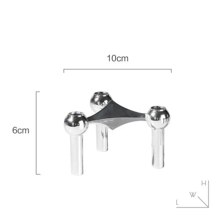 Metal Candle Holders, Abstract Molecular Sculpture for Coffee Table Decor – image 9