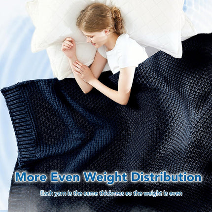 Cozy Comfort | Knitted Weighted Blanket with Cooling Microfiber | All-Season Softness for Ultimate Relaxation