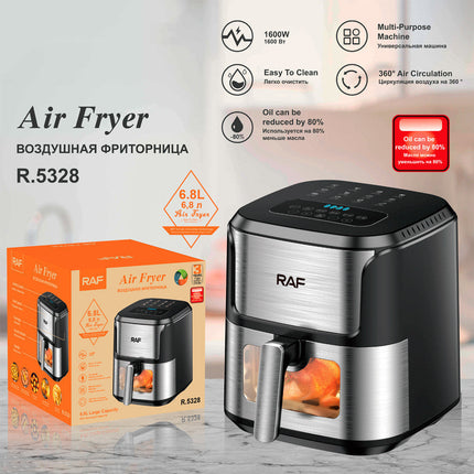 Electric Air Fryer with Touch Control & Hot Air Convection | 1600W Kitchen Appliance for Healthier Cooking