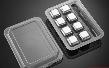 Reusable Chilling Stones Set with Food Grade Stainless Steel | Rapid Cooling for Whiskey and Cocktails