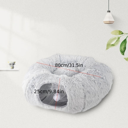 Winter Cat Nest Tunnel with Soft Plush Material | Cozy Retreat for Cats of All Sizes