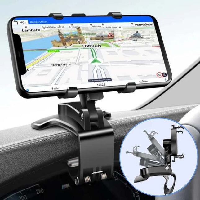 Car Phone Holder Adjustable, Universal Phone Mount for Car with Anti Slip Grip, Clip On Cell Phone Holder for Car