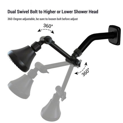 Shower Head Extension Arm, Adjustable Shower Arm Extender in Brass – image 4