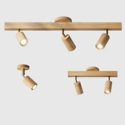 LED Spotlight for Ceiling, Adjustable Wooden Ceiling Spotlight with GU10 Bulb, LED Ceiling Light for Hallway