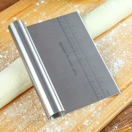 Stainless Steel Dough Scraper with Ergonomic Handle | Precision Cutting Tool for Professional Baking and Cooking