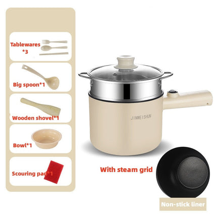 Portable Mini Electric Hot Pot with Keep-Warm Function | Stainless Steel Kitchen Cooker for Steaming and Boiling