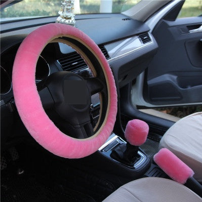 Wool Plush Steering Wheel Cover for All-Season Comfort | Cozy Grip Accessory for Year-Round Driving