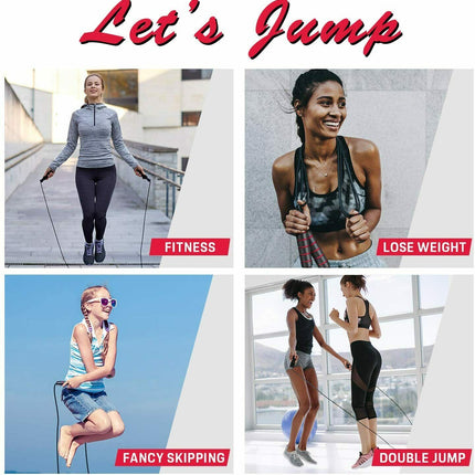 Tangle-Free Jump Rope with Steel Wire & Swivel Bearings | Adjustable Length for Smooth Full-Body Workouts