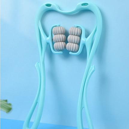 Six-Wheel Neck Massager Roller Tool with Dual Soft Balls | Dynamic Massage for Neck Relief and Relaxation