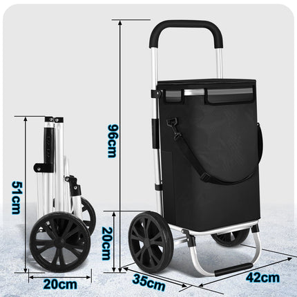 Foldable Shopping Cart for Groceries, Collapsible Shopping Cart with Removable Bag, Folding Grocery Cart for – image 14