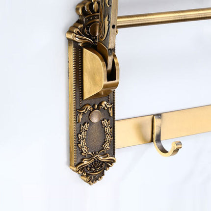 Bathroom Towel Rack, Foldable Bath Towel Rack with Hooks – image 5