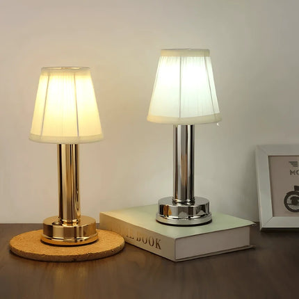 Retro-Inspired Table Lamp with Dimmable Touch Control | Cordless & Rechargeable Lighting for Home Decor