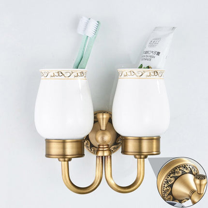 Antique Brass Bathroom Accessories, Toilet Paper Holder – image 4