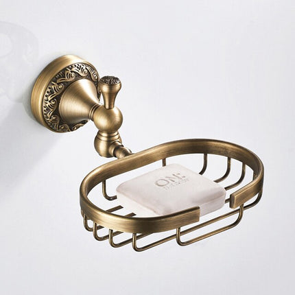 Antique Brass Bathroom Accessories, Towel Bar – image 12