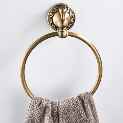 Antique Brass Bathroom Accessories, Towel Rack – image 11