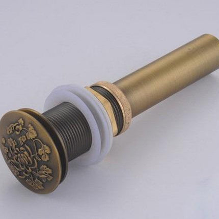 Pop Up Sink Drain without Overflow, Antique Brass Bathroom Sink Drain – image 4