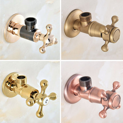 Water Shut Off Valve, Brass Angle Stop Valve for Bathroom, Sink Shut Off Valve with Standard 1/2 Inch Thread