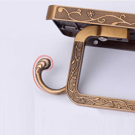 Wall Mounted Toilet Paper Holder with Shelf, Antique Brass Toilet Paper Holder with Phone Shelf for Bathroom