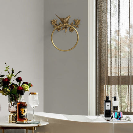 Antique Brass Bathroom Hardware, Bath Towel Holder – image 4