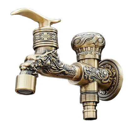 Outdoor Faucet Brass, Hose Spigot with Carved Vintage Design – image 16