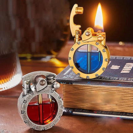 Vintage Lighters, Refillable Lighter with Clear Fuel Tank