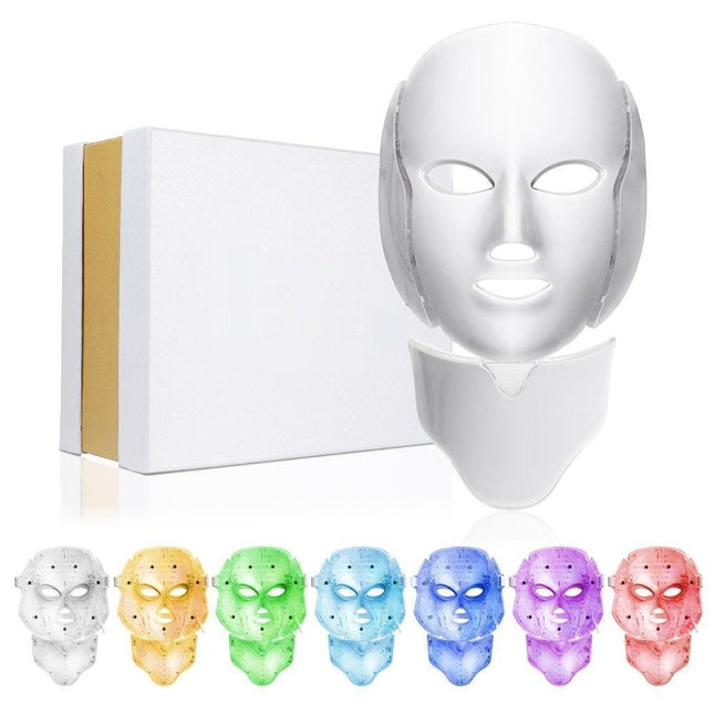 Red Light Mask for Face and Neck, 7 Color LED Face Mask, LED Mask Skin Care Device for Anti Aging and Fine Lines