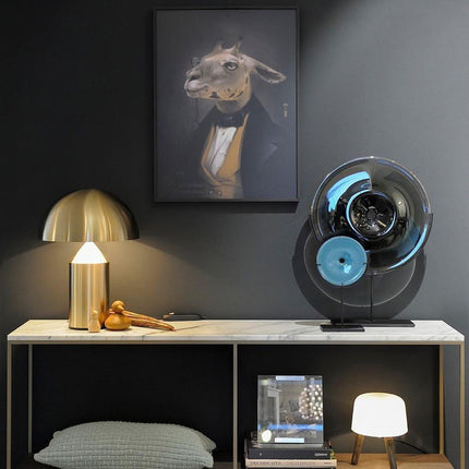 Modern Table Lamp in Metal, Sculptural Desk Lamp with Inline Switch – image 20