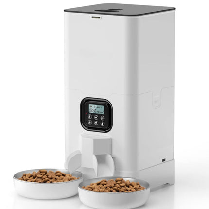 Automatic Double Meal Feeder with Desiccant Box & Stainless Steel Tray | Intelligent Feeding Solution for Pets
