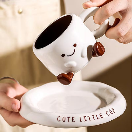 Teacup and Saucer, Ceramic Coffee Cup for Latte and Tea – image 5