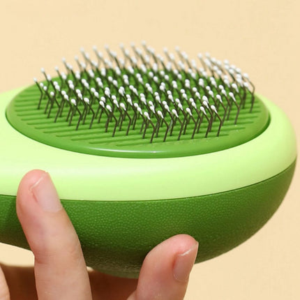 Avocado-Shaped Grooming Brush for Cats & Dogs with Stainless Steel Needles | Reduces Shedding & Boosts Blood Circulation