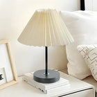 Dimmable Table Lamp with Pleated Fabric Shade | Elegant Lighting for Home Ambiance