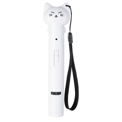 USB Charging Cat Laser Toy with Three Light Modes | Interactive Play for Cats with Feather Stick