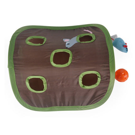 Interactive Cat Toy with Ball & Mouse for Multi-Cat Play | Durable Canvas Design for Mental Stimulation