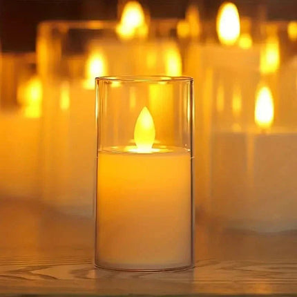 Flameless Candles with Remote, Battery Operated Candles in Glass