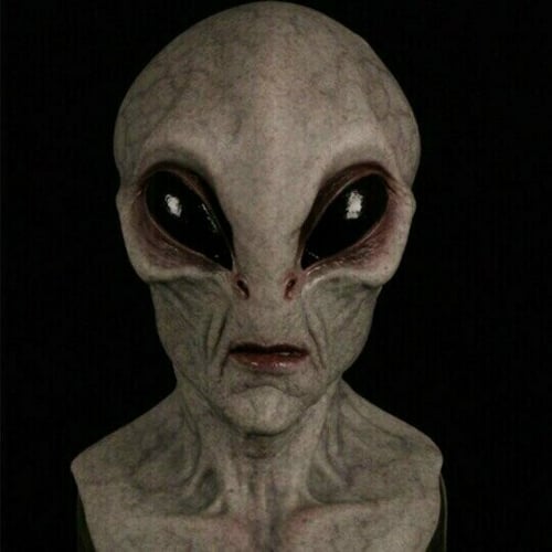 Alien Halloween Mask, Scary Mask in Latex and Silicone, Realistic Alien Mask Full Head for Cosplay and Parties_00