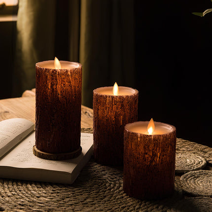 Flameless Block Candles with Realistic LED Lights | Safe, Elegant Ambiance for Home Décor and Special Occasions