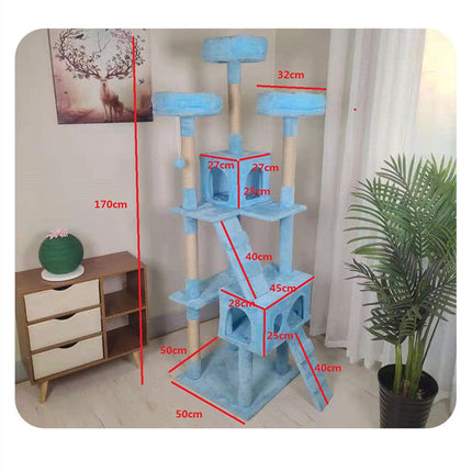 Luxury Multi-Layer Cat Climbing Frame with Plush Platforms | Durable Playhouse for Climbing and Scratching Fun
