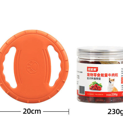 Plastic Dog Frisbee Training Set in Orange, Purple & Green | Durable Anti-Bite Toys for Interactive Play