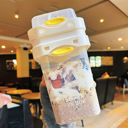 Portable Double Layer Salad and Yogurt Cup with Freshness Seal | Healthy Meal Solution for On-the-Go Eating