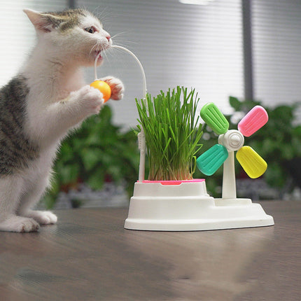 Interactive Cat Toy with Windmill Design & Pulling Stick | Engaging Playtime for Feline Fun
