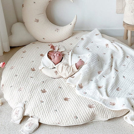 Baby Play Mat Round, Soft Cotton Infant Floor Mat for Crawling – image 9