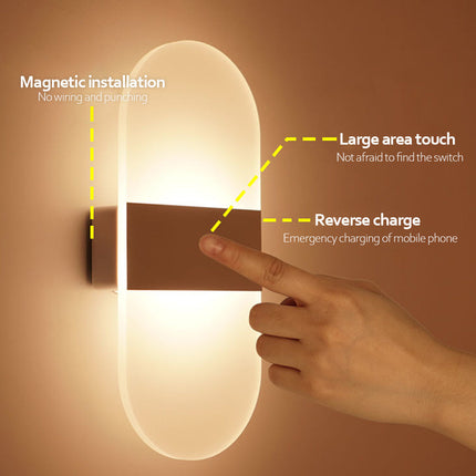 USB Charging Indoor Sensing Wall Lamp with Modern Design | Rechargeable LED Light for Bedrooms and Hallways