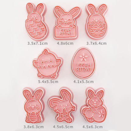 Cartoon Biscuit Mold 8-Piece Set in Fun Shapes | Creative Baking Tool for Adorable Easter Cookies