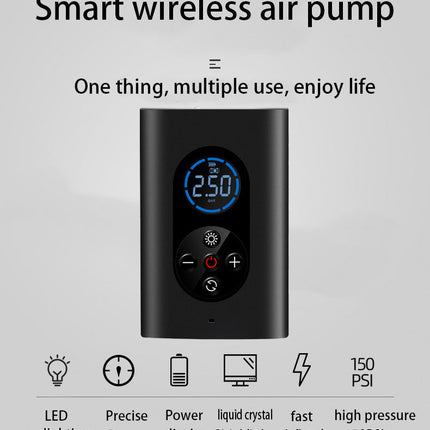 Wireless Air Pump with 80W Power & 4000mAh Battery | Portable Inflator for Cars, Bicycles, and Outdoor Gear